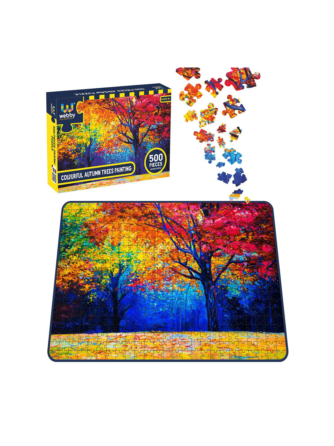 

Webby Kids Red & Blue Colourful Autumn trees Painting Jigsaw Puzzle 500 Pieces