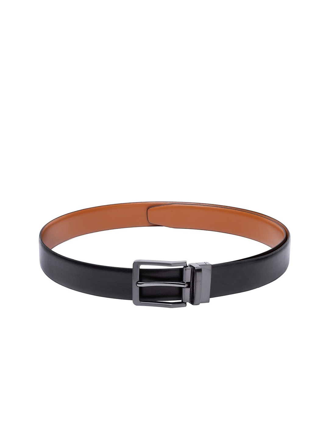 

Apsis Men Black & Tan Brown Solid Reversible Belt