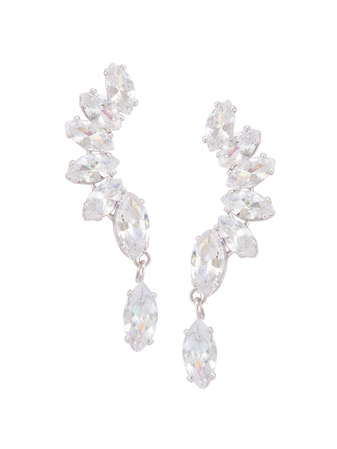 

Globus Silver-Toned Contemporary Drop Earrings