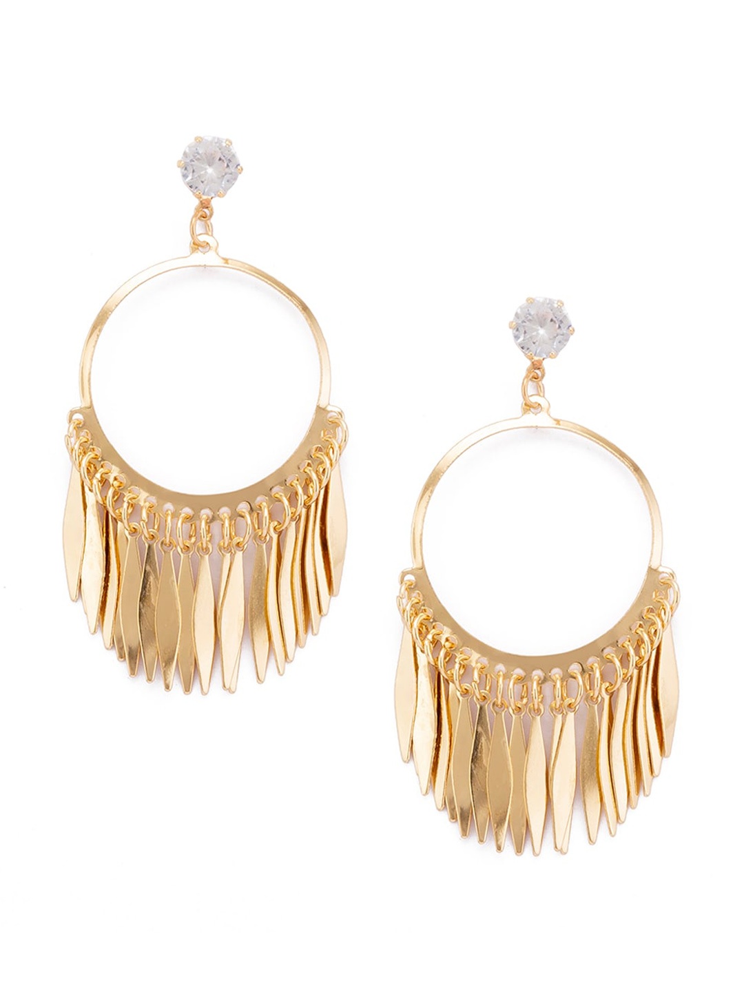 

Globus Gold-Toned Circular Drop Earrings