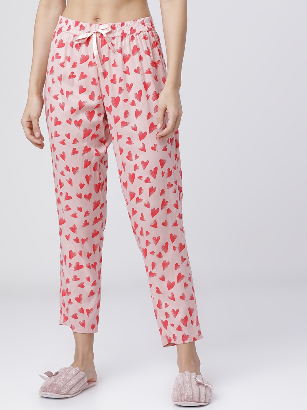 

Tokyo Talkies Women Pink & Red Printed Lounge Pants