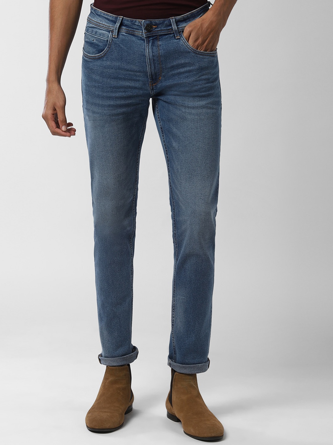

Peter England Casuals Men Blue Slim Fit Mid-Rise Clean Look Jeans