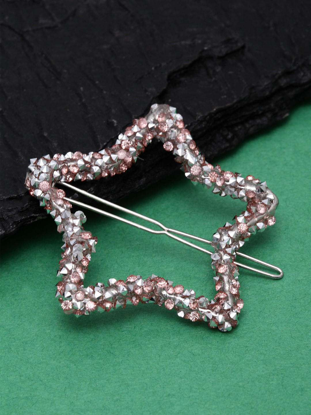 

Ferosh Pink Embellished Tic Tac Hair Clip