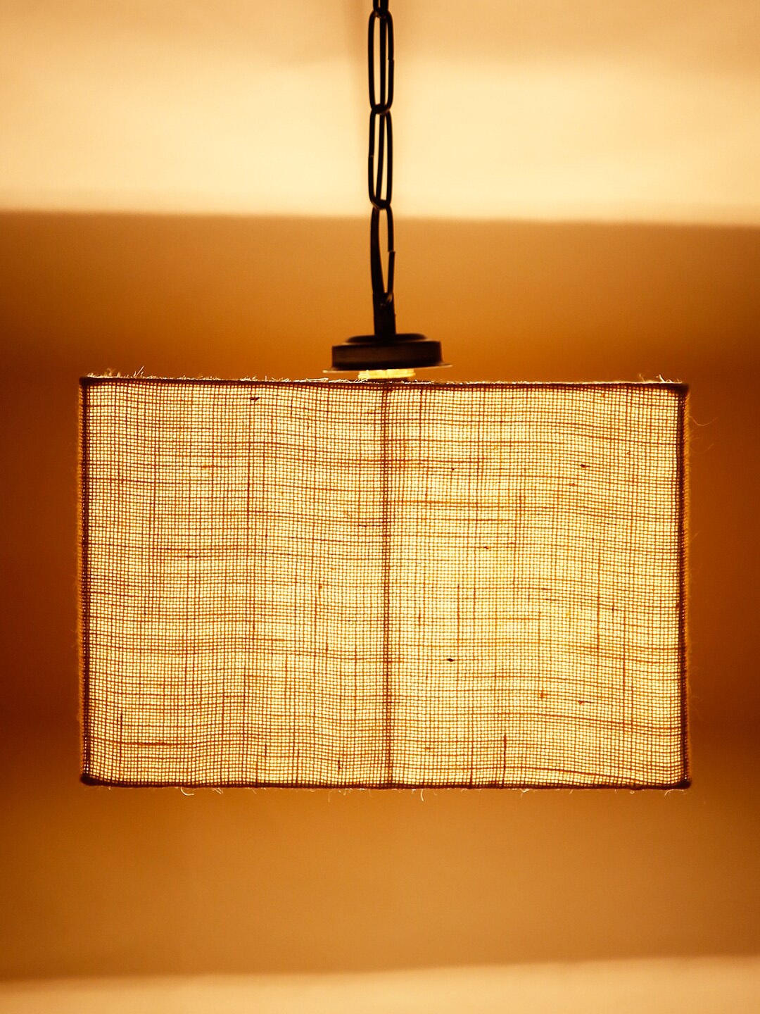 

Devansh Off-White Solid Jute Square Hanging Light