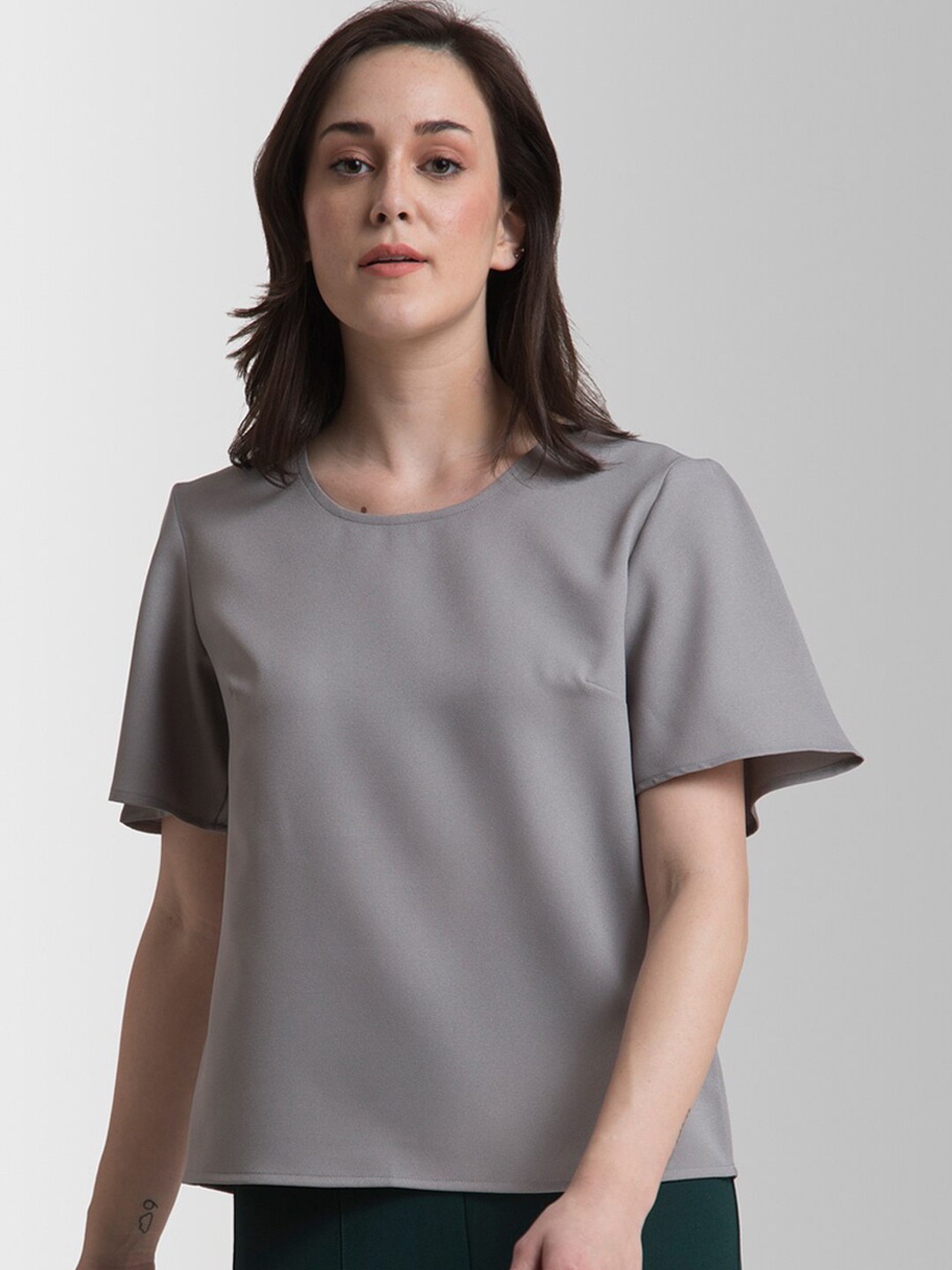 

FableStreet Grey Regular Top