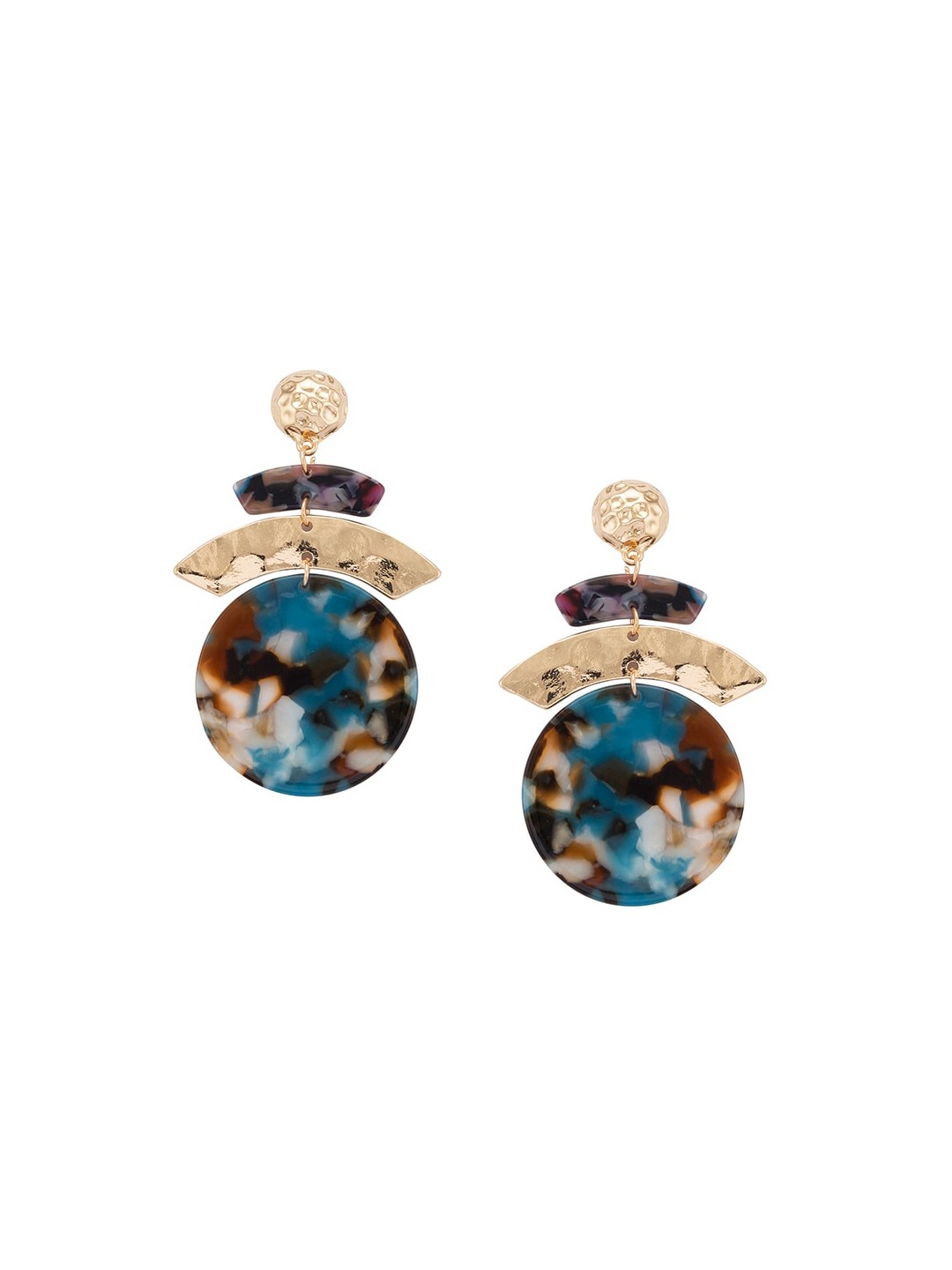 

Globus Gold-Toned & Blue Contemporary Drop Earrings