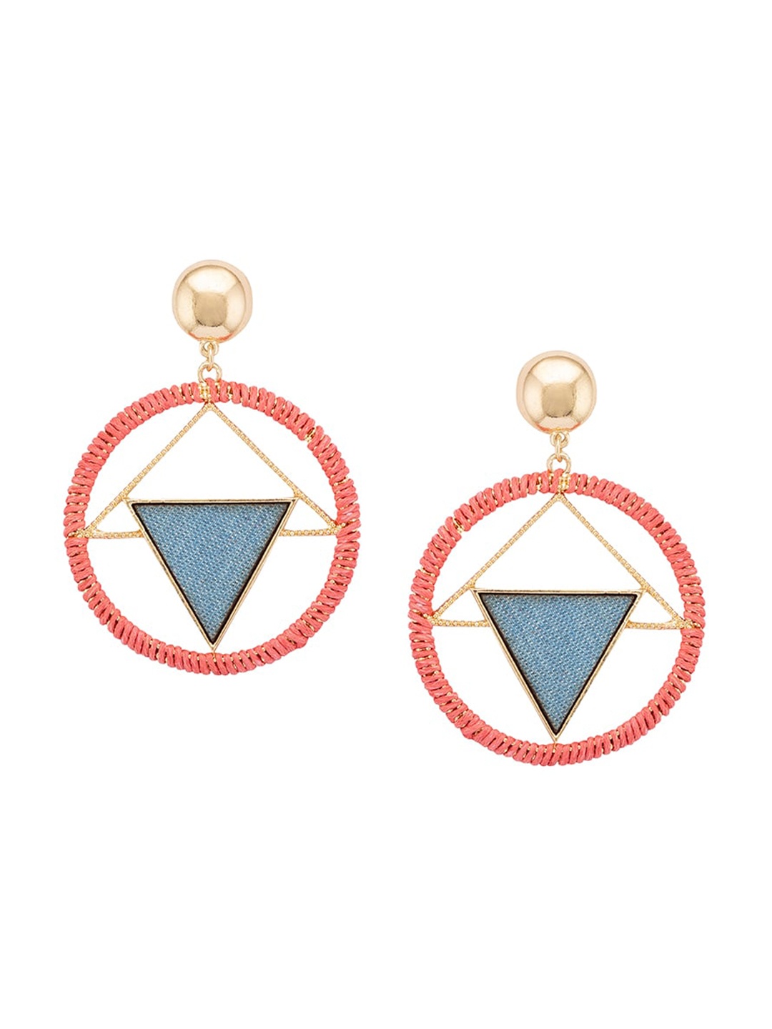 

Globus Red & Blue Circular Drop Earrings