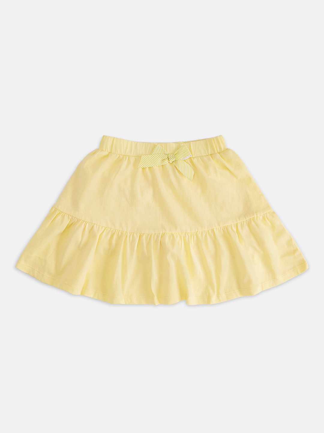 

Pantaloons Junior Girls Yellow Solid A-Line Knee-Length Skirt