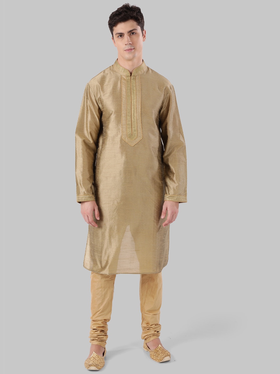 

Ethnix by Raymond Men Beige Woven Design Kurta