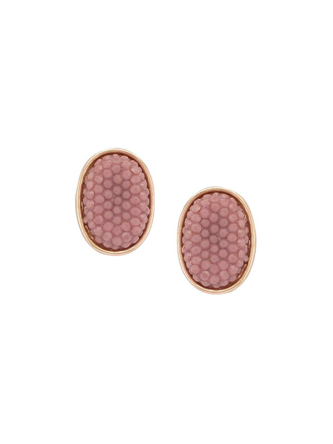 

Globus Gold-Toned & Pink Contemporary Studs