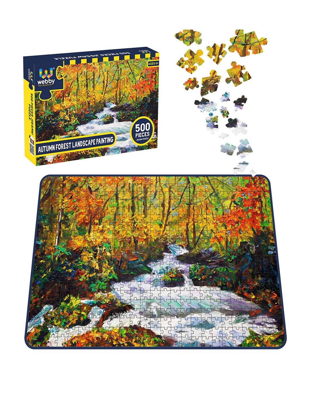 

Webby Kids Green & Yellow Autumn Forest Landscape Painting 500 Pieces Jigsaw Puzzle