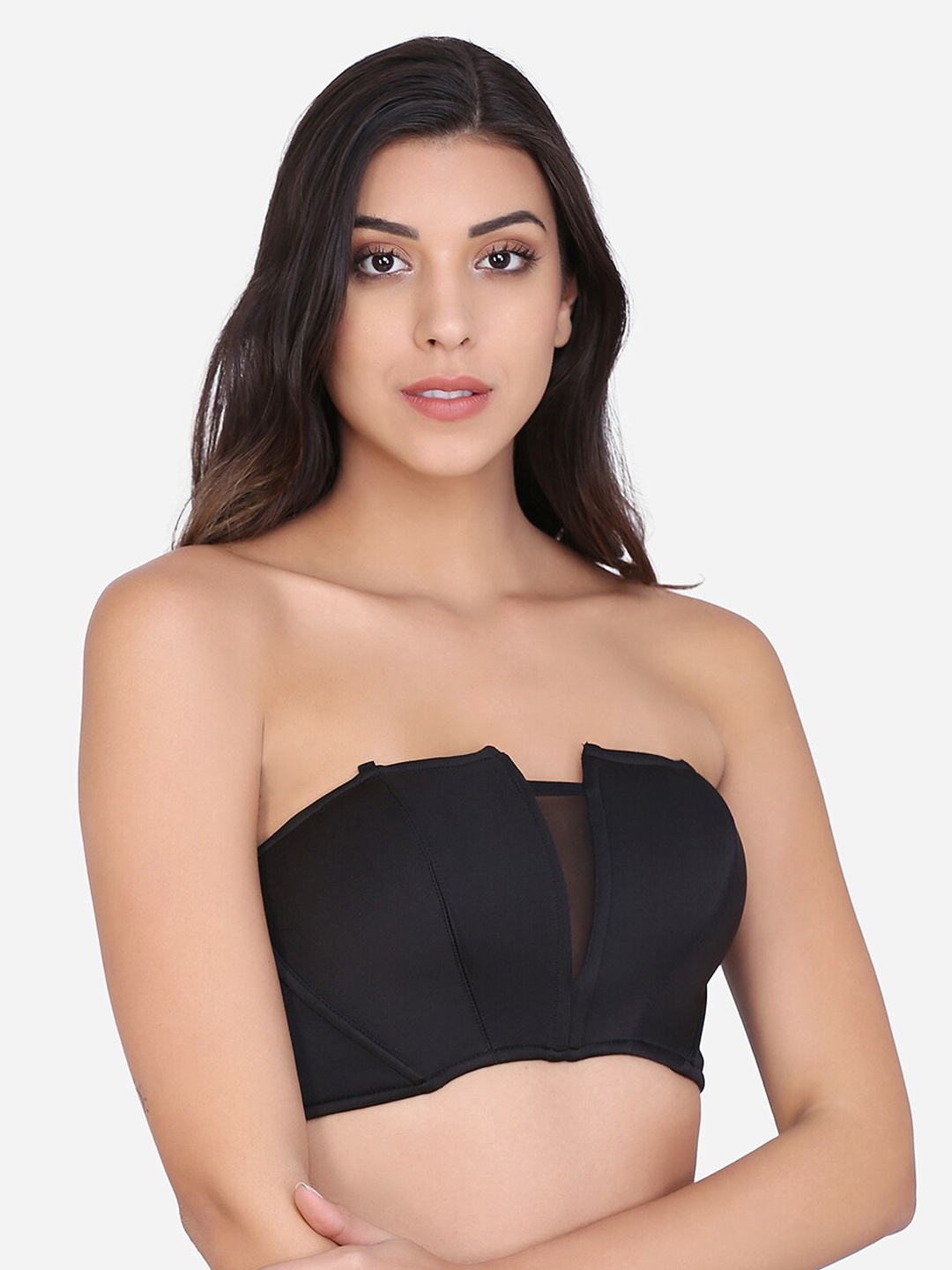 

Da Intimo Black Solid Non-Wired Non Padded Bralette Bra DI-1245 BLACK-F21