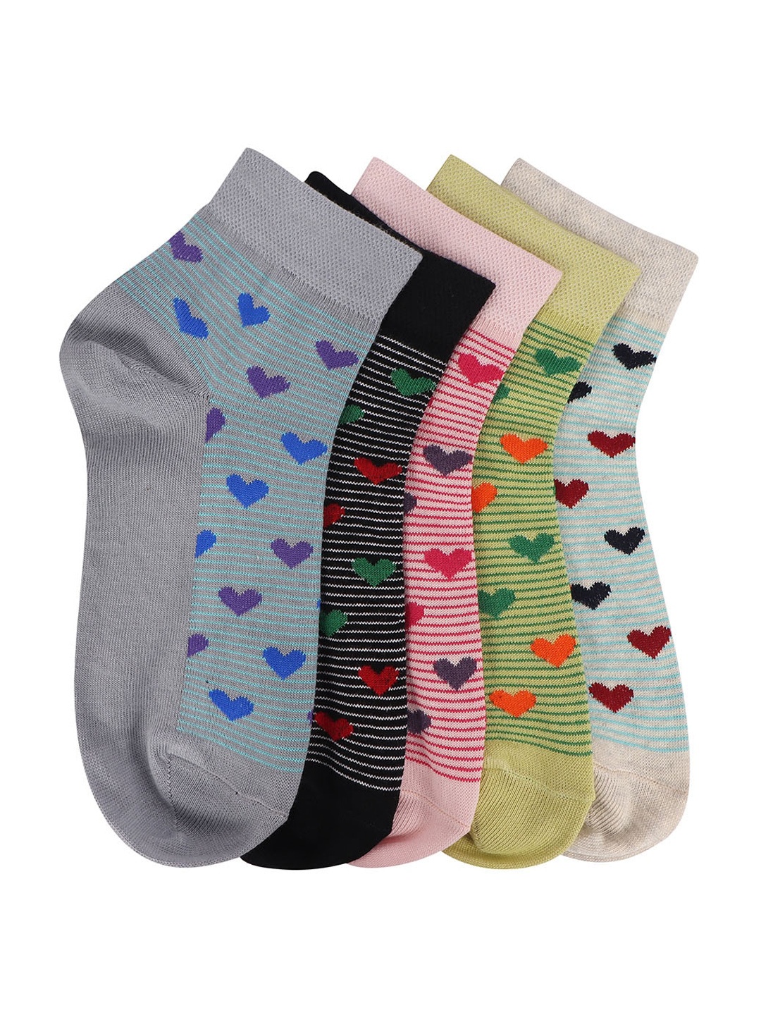 MARC Women Pack of 5 Assorted Ankle-Length Socks