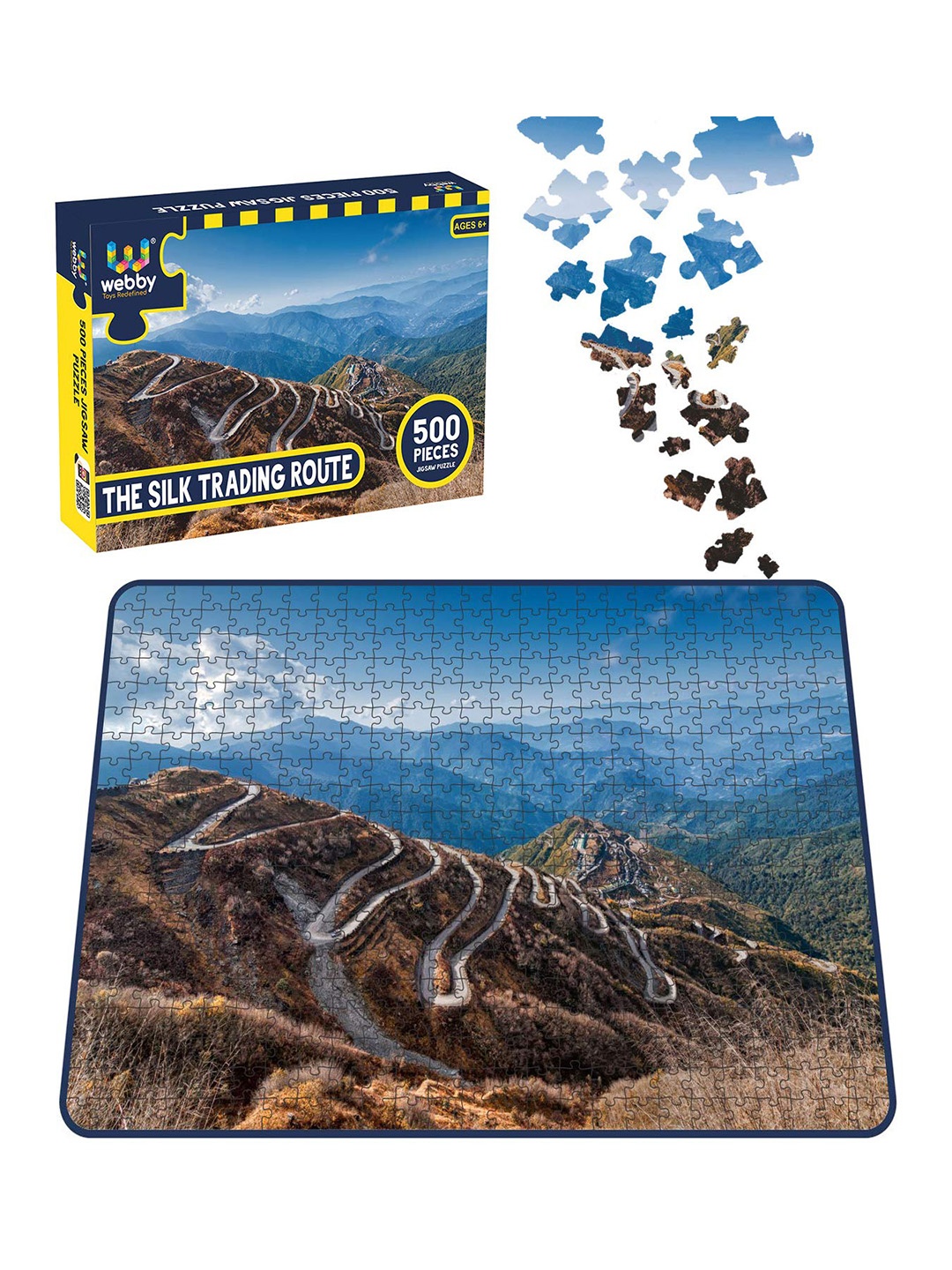 

Webby Kids Blue & Brown The Silk Trading Route 500 Pieces Jigsaw Puzzle