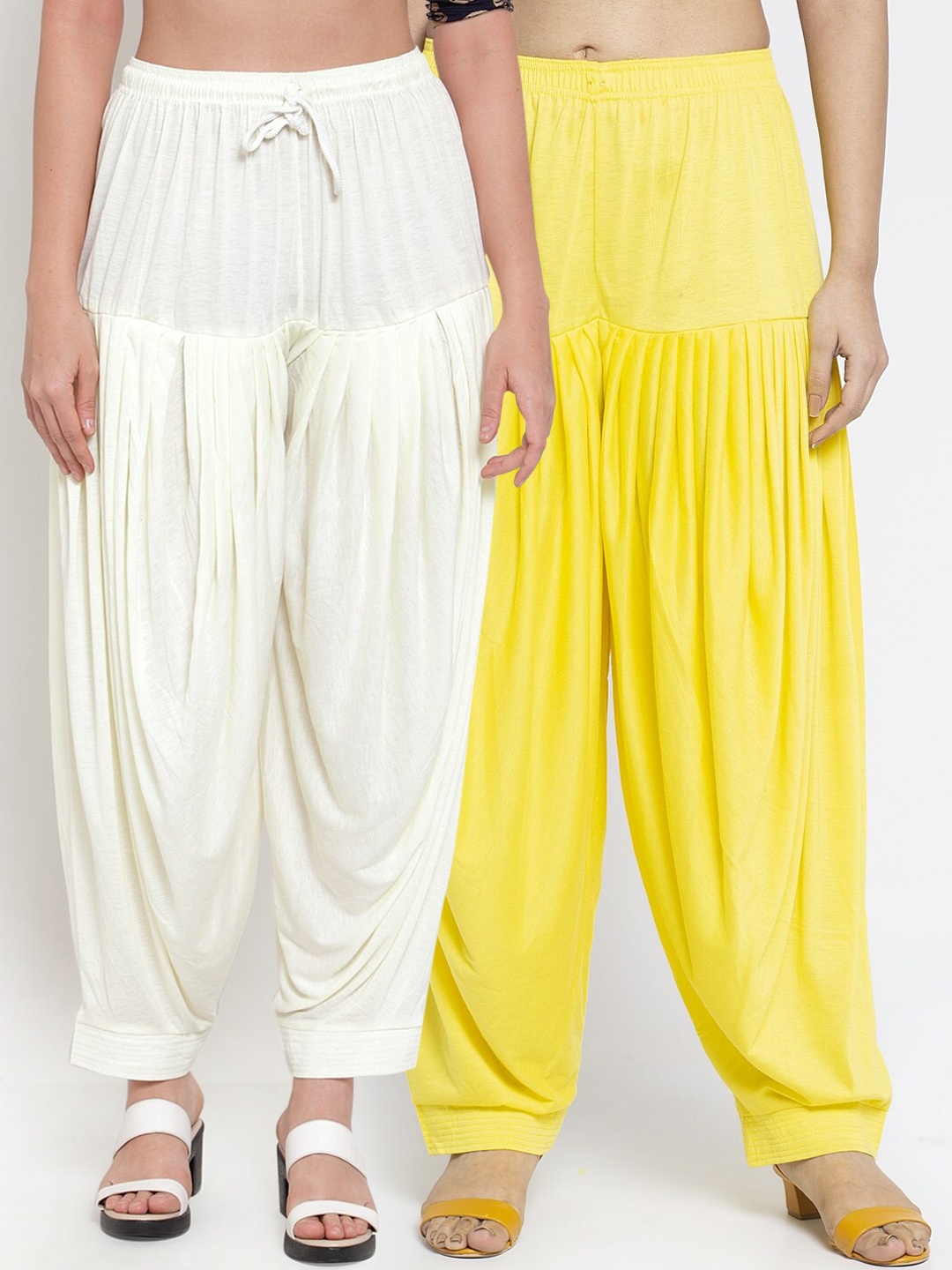 

GRACIT Women Yellow & Off White Set of 2 Lycra Patiala