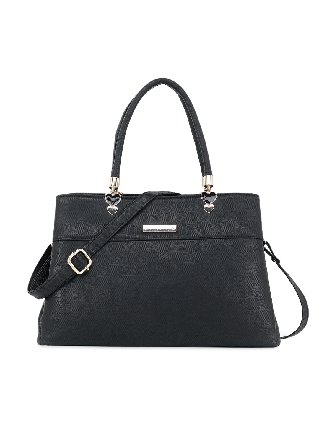 

WOMEN MARKS Black Textured Handheld Bag