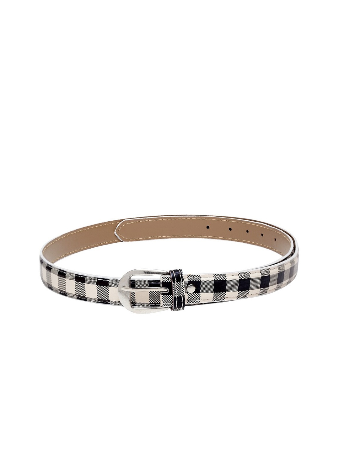 

Apsis Women White & Black Checked Belt