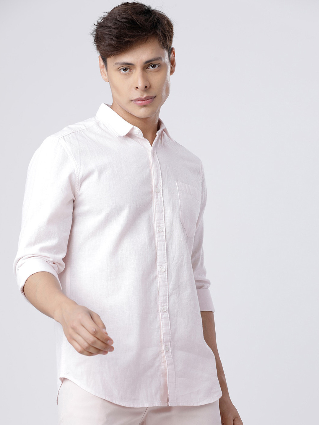 

HIGHLANDER Men Pink Slim Fit Solid Casual Shirt