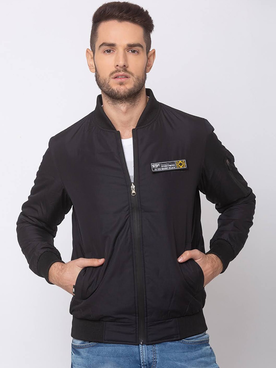 

SPYKAR Men Black Solid Padded Jacket