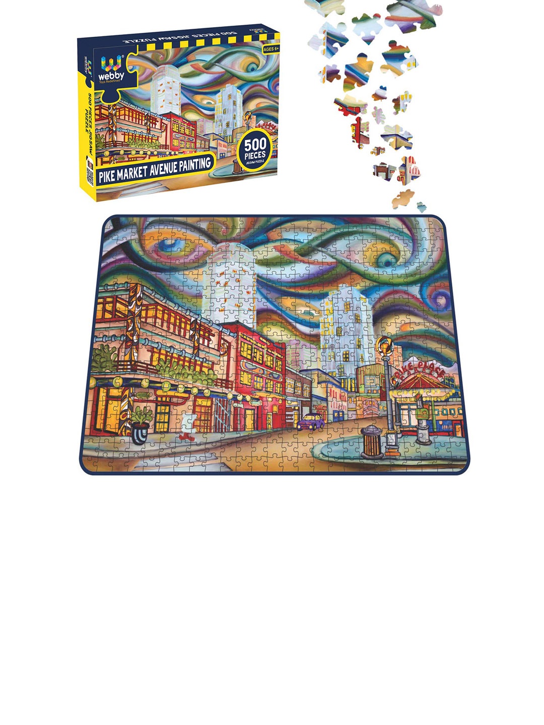 

Webby Kids Multicolour Pike Market Avenue Painting Jigsaw Puzzle, Multi