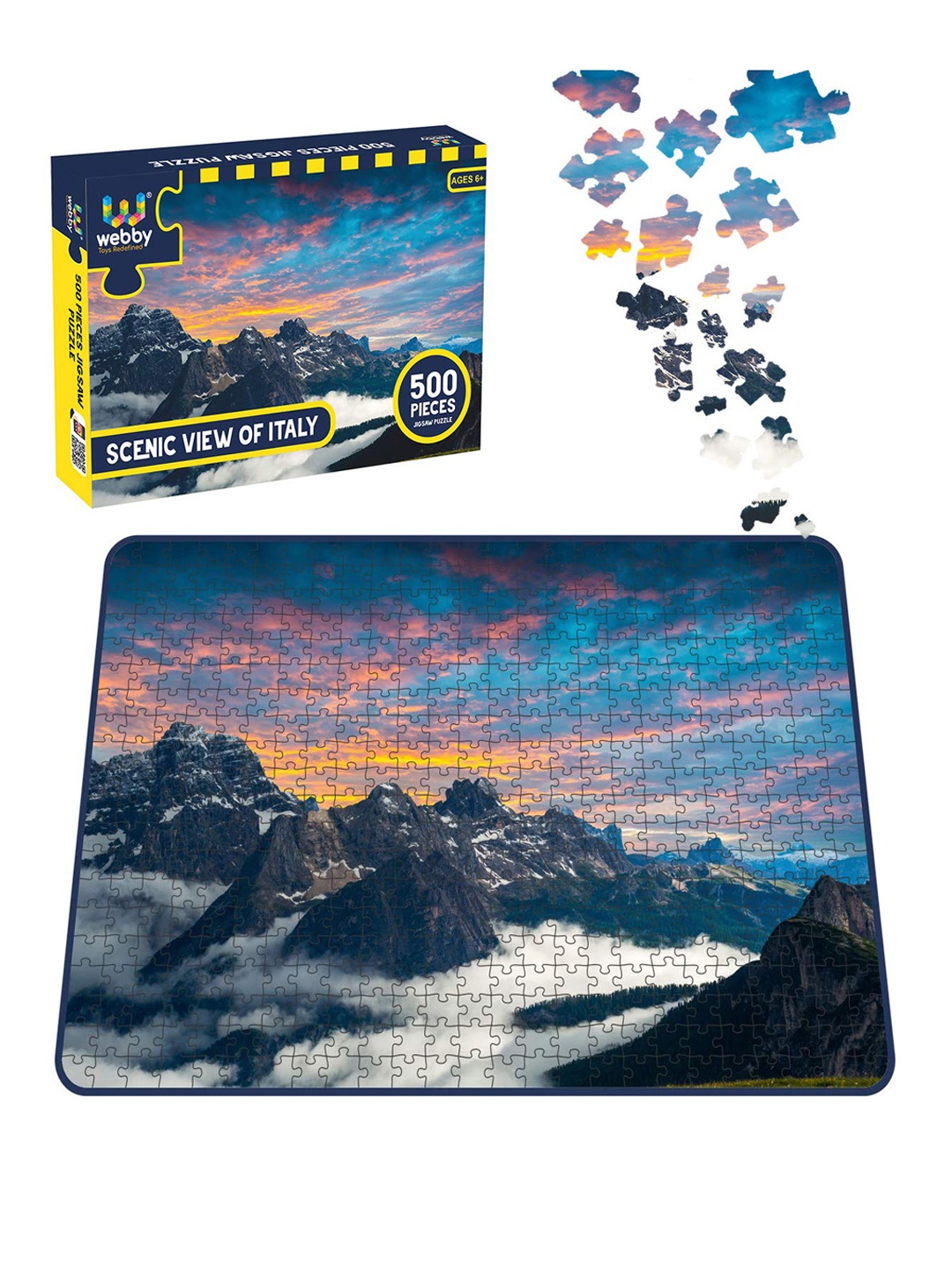 

Webby Kids Black & Blue Scenic View Of Italy 500 Pieces Jigsaw Puzzle