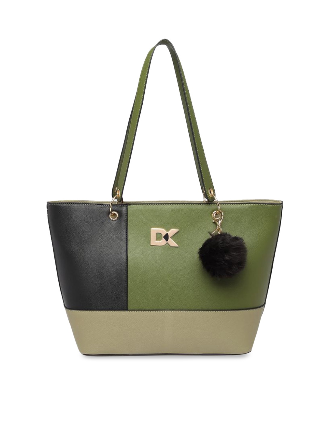 

Diana Korr Green & Black Colourblocked Shoulder Bag