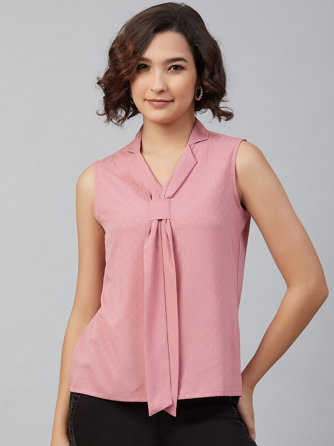 

Marie claire pink crepe shirt style top