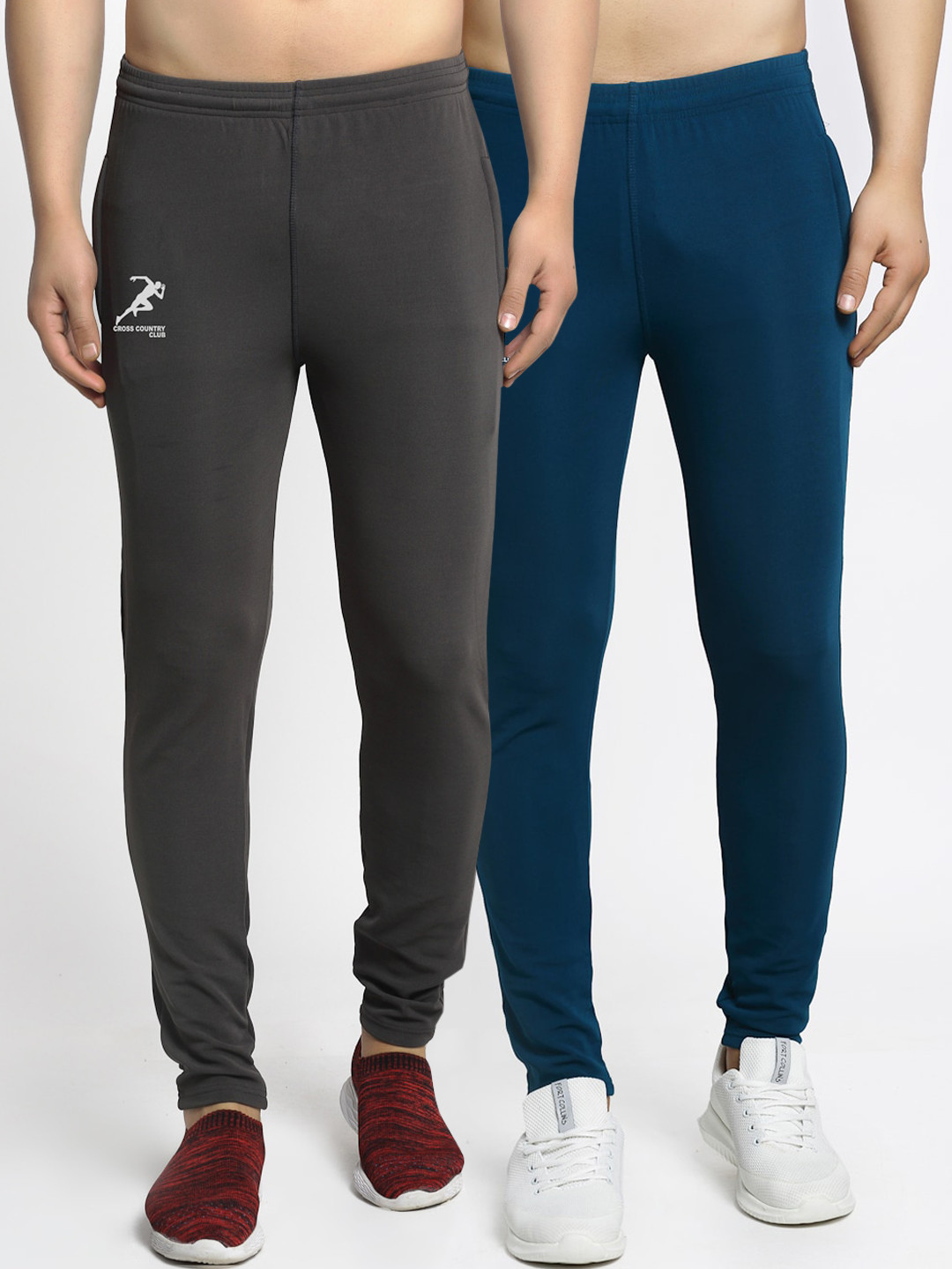 

GRACIT Men Pack Of 2 Solid Dry-Fit Track Pants, Blue