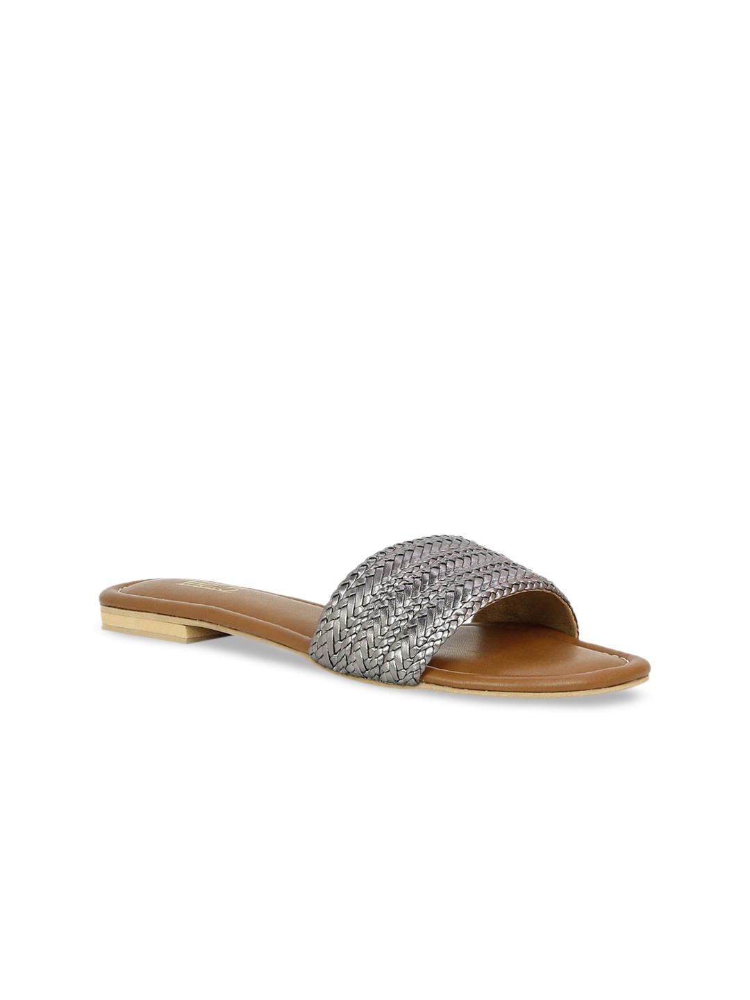

Inc 5 Women Grey Woven Design Open Toe Flats