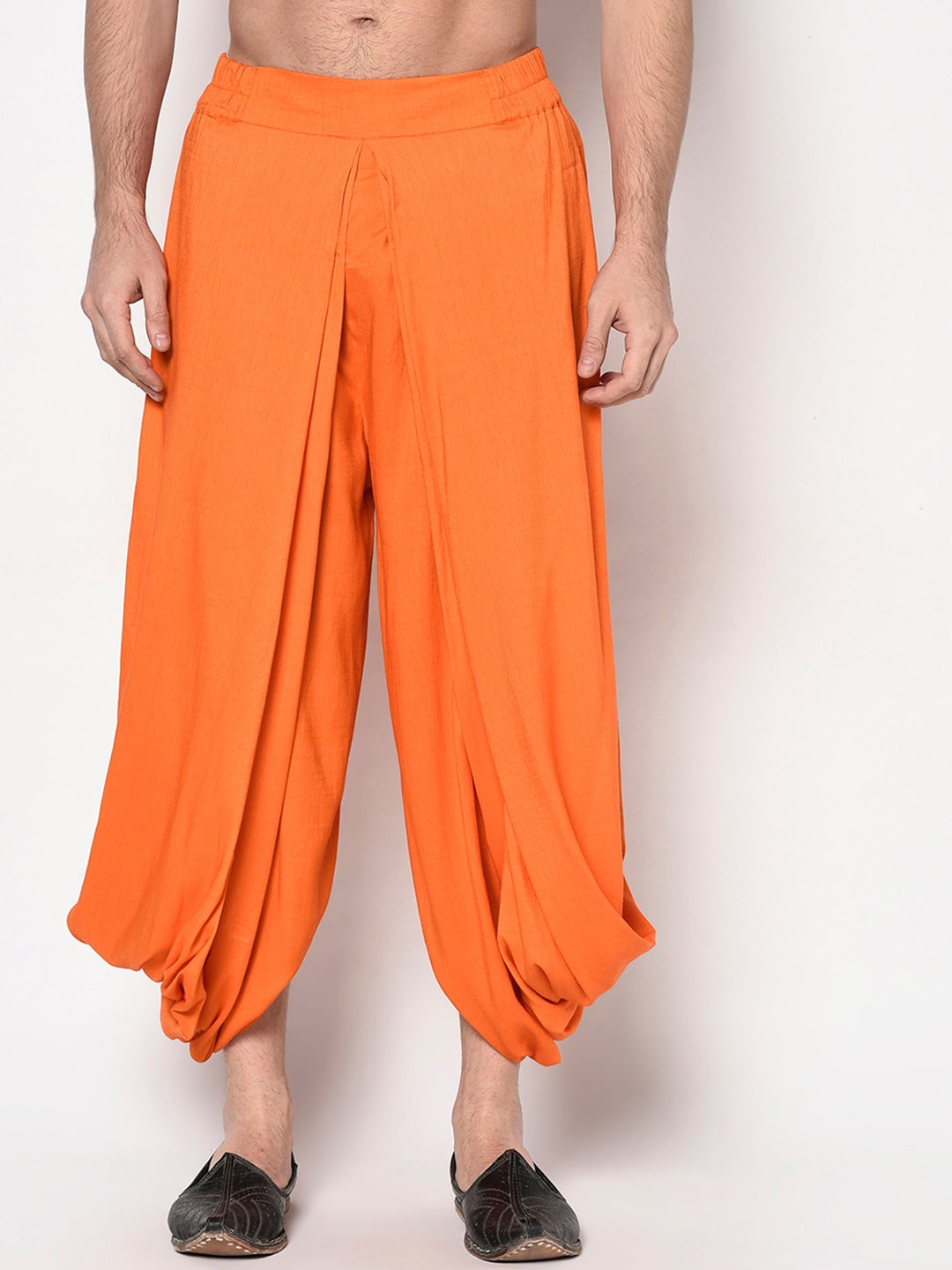 

LAMAAYA Men Orange Solid Patiala