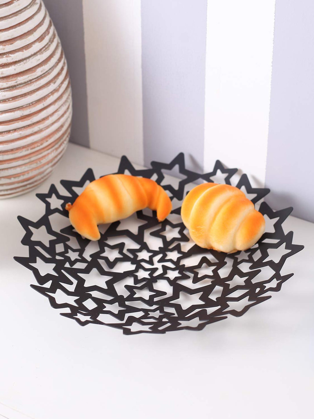 

A Vintage Affair- Home Decor Black Star Design Metal Tray