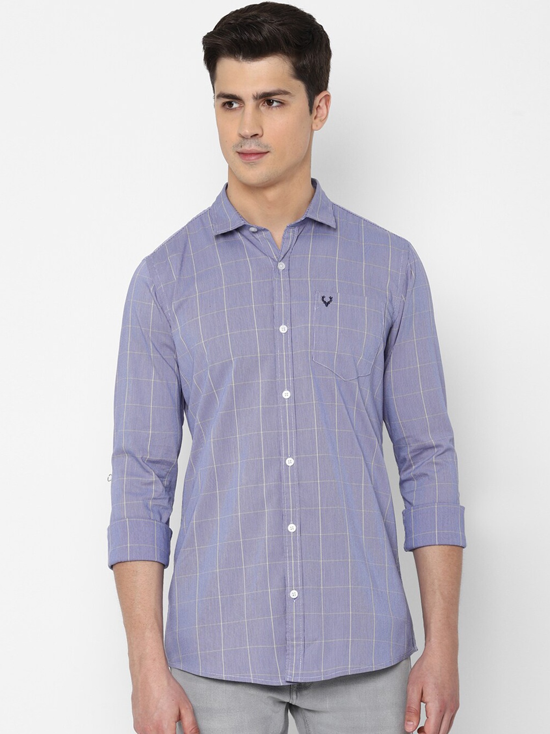 

Allen Solly Sport Men Blue Regular Fit Checked Casual Shirt