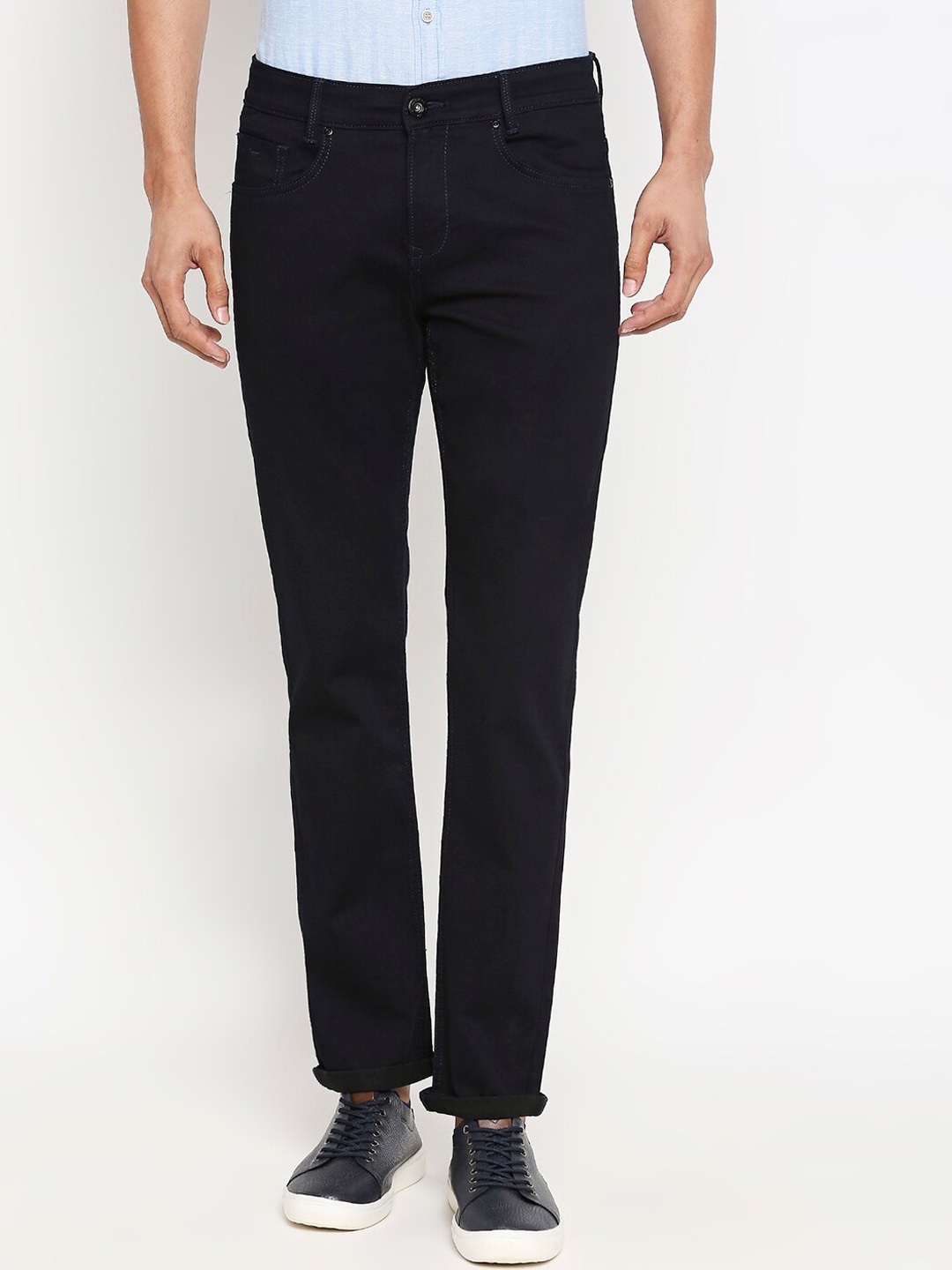 

Mufti Men Navy Blue Clean Look Tapered Fit Jeans