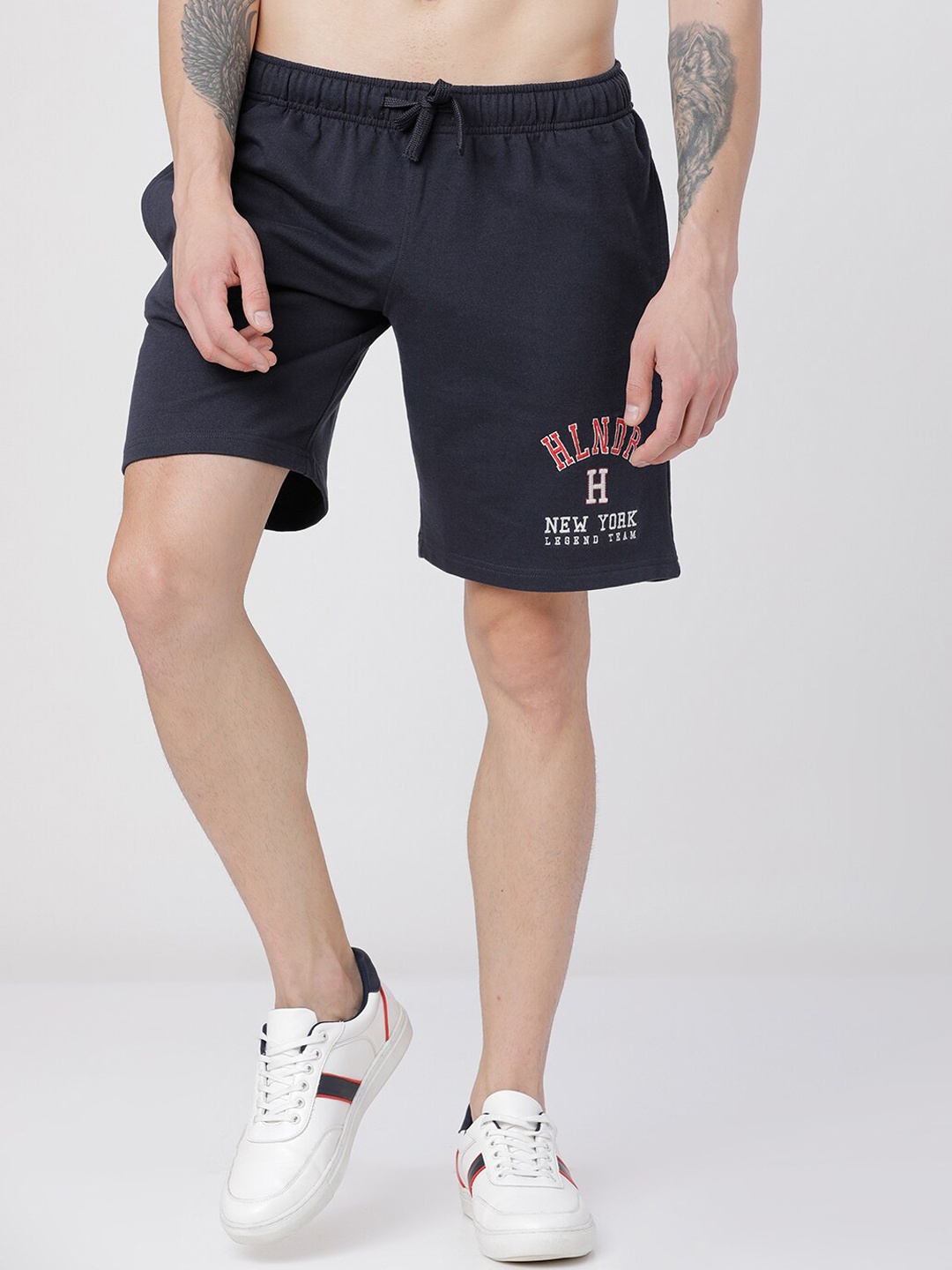 

HIGHLANDER Men Navy Blue Solid Slim Fit Regular Shorts