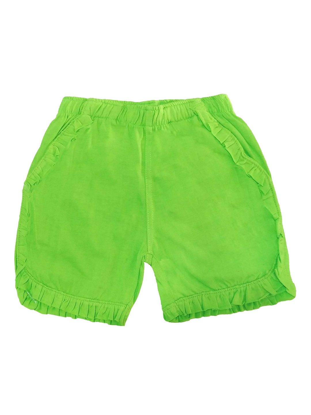 

KiddoPanti Girls Green Solid Regular Fit Hot Pants