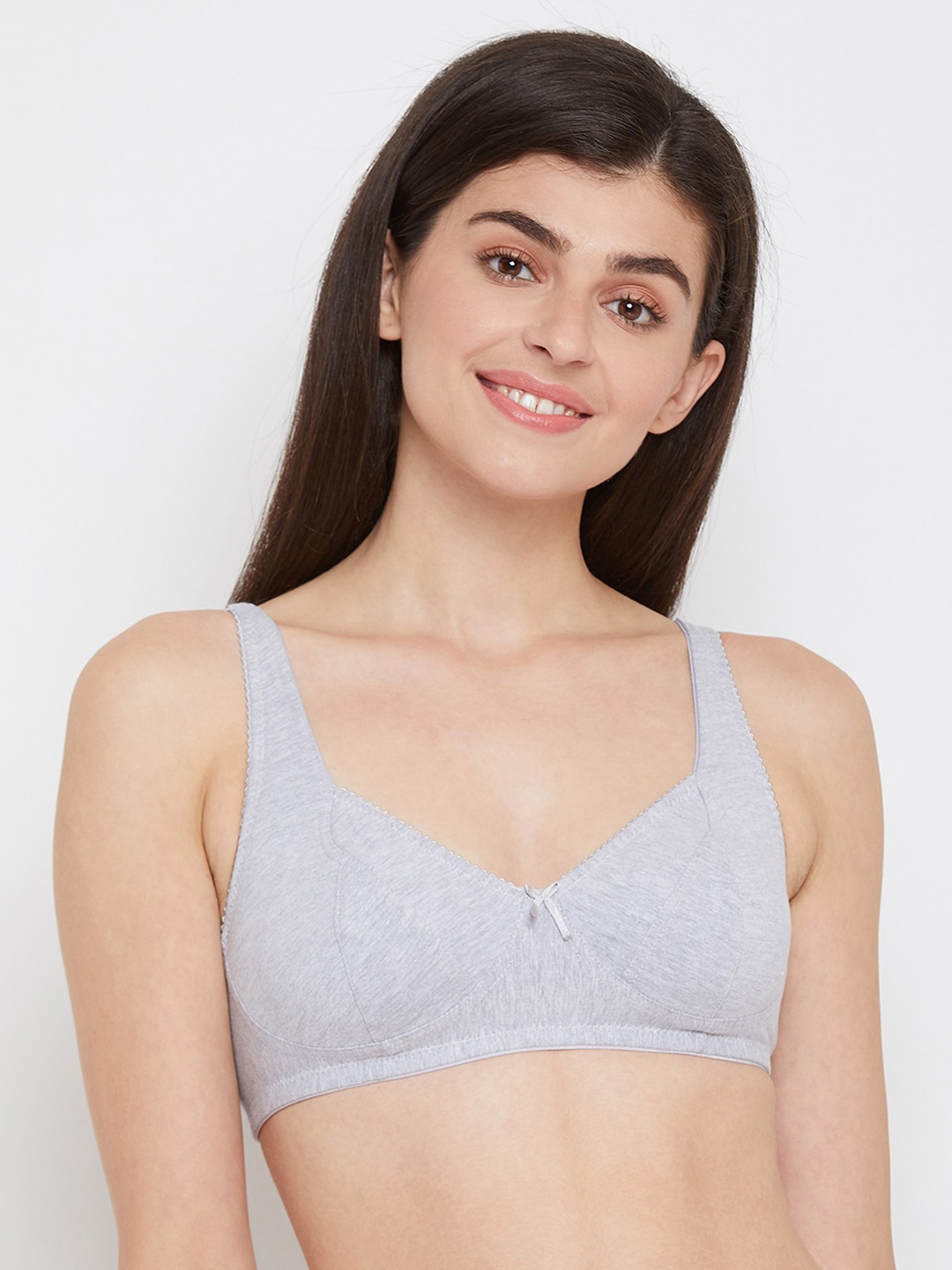 

Clovia Cotton Non-Padded Non-Wired Full Cup Bra, Grey