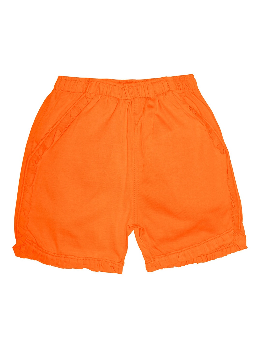 

KiddoPanti Girls Orange Solid Regular Fit Hot Pants