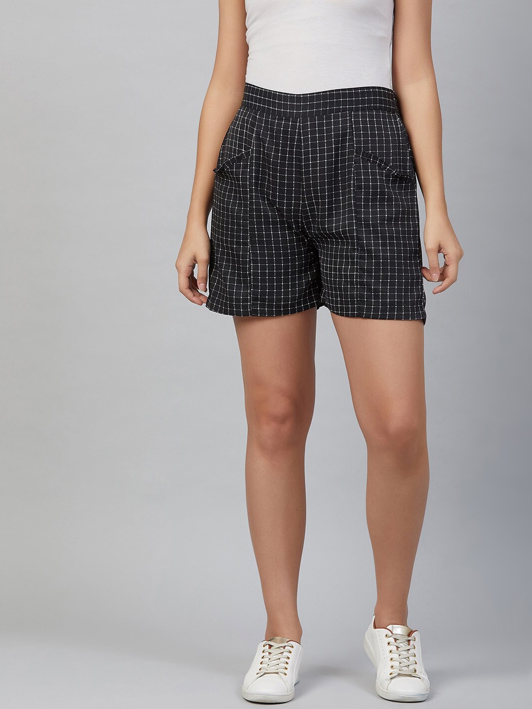 

Marie Claire Women Black Striped Regular Fit Regular Shorts