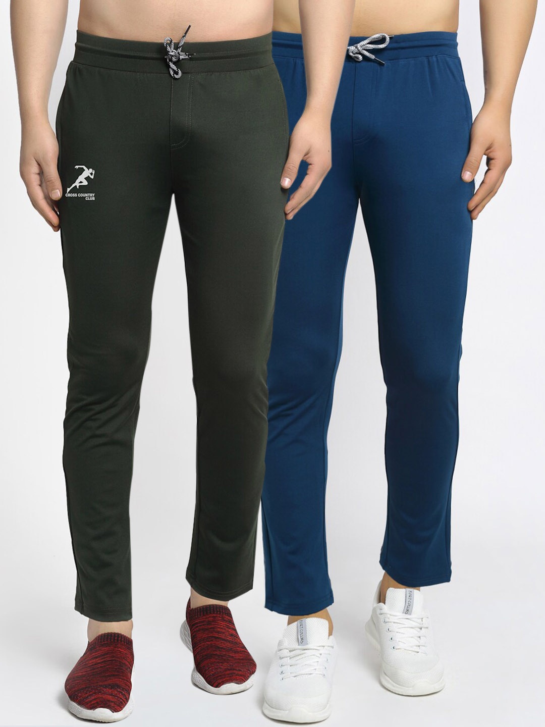 

GRACIT Men Pack Of 2 Solid Track Pants, Blue