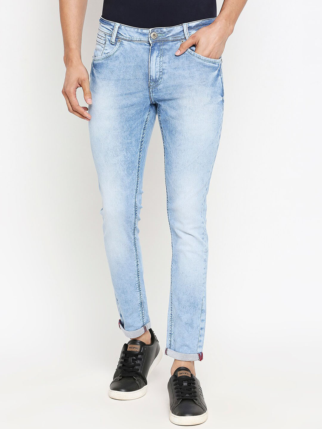 

Mufti Men Blue Skinny Fit Mid-Rise Clean Look Stretchable Jeans