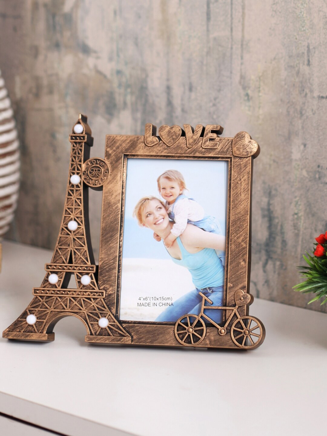 

A Vintage Affair- Home Decor Copper-Toned Paris Love Photo Frame with Lights