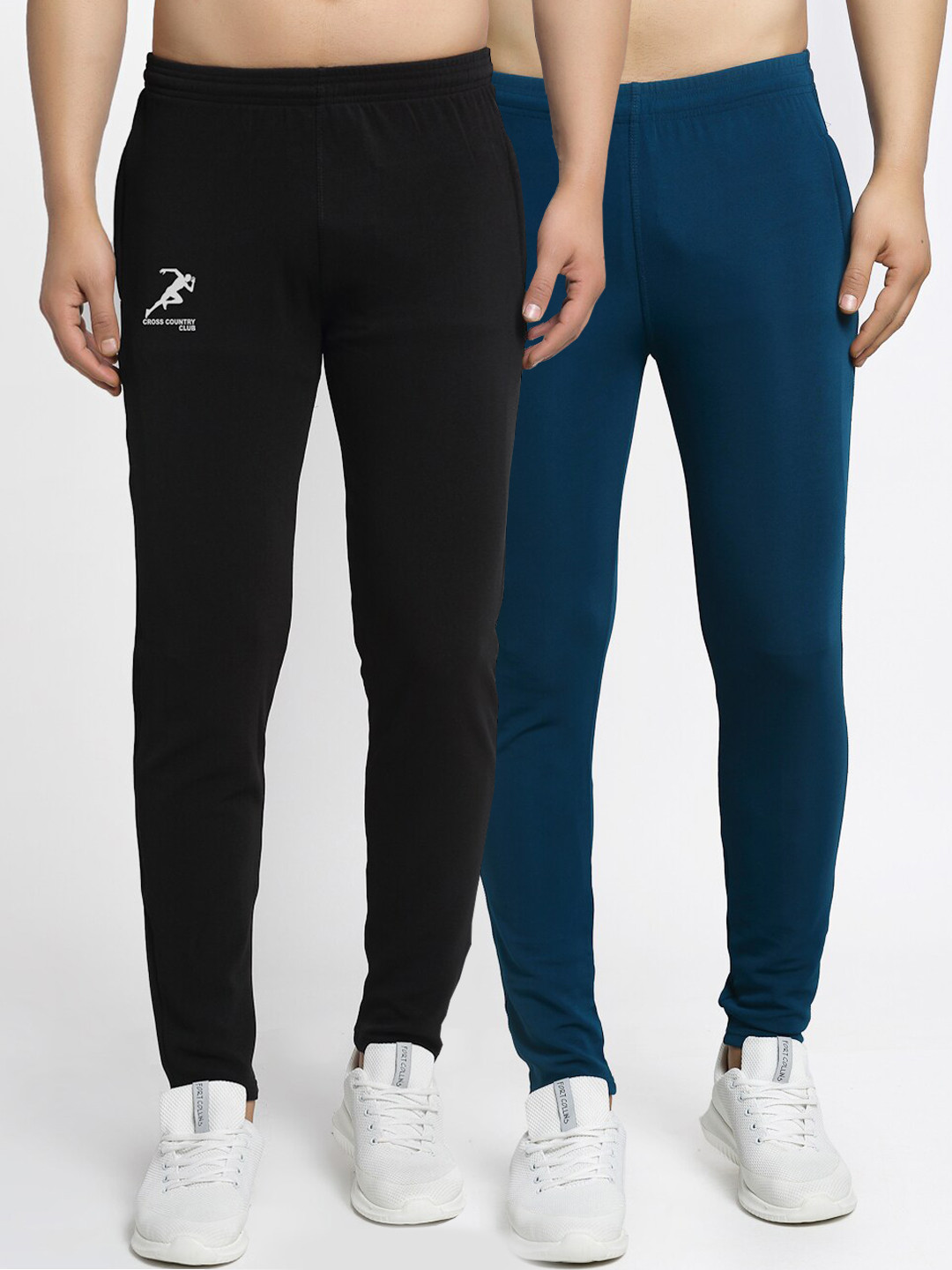 

GRACIT Men Pack Of 2 Solid Dry-Fit Track Pants, Black