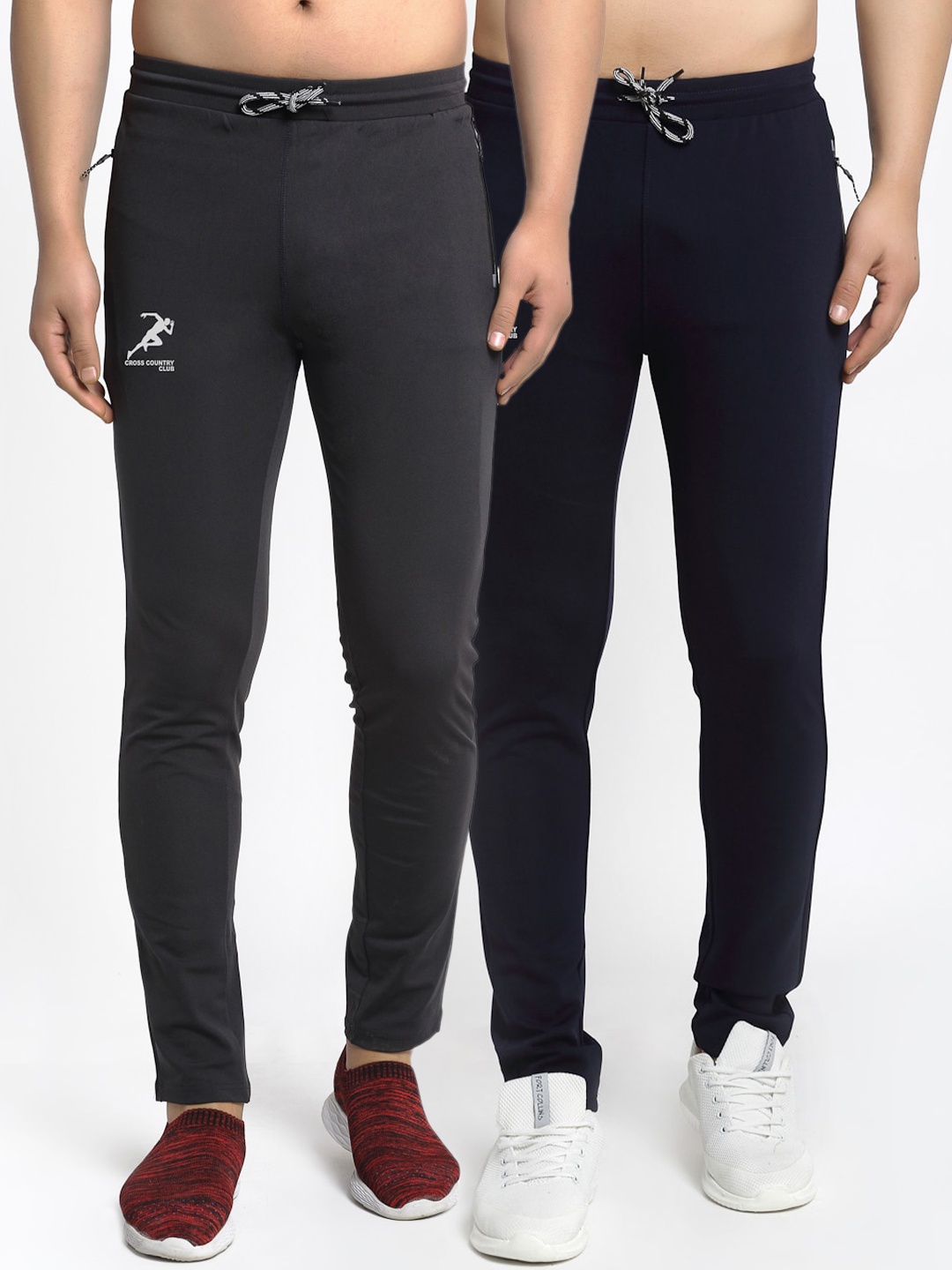 

GRACIT Men Pack Of 2 Solid Track Pants, Navy blue