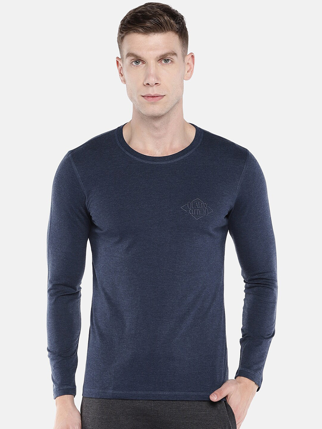 

Sweet Dreams Men Navy Blue Solid Sustainable Lounge T-shirt