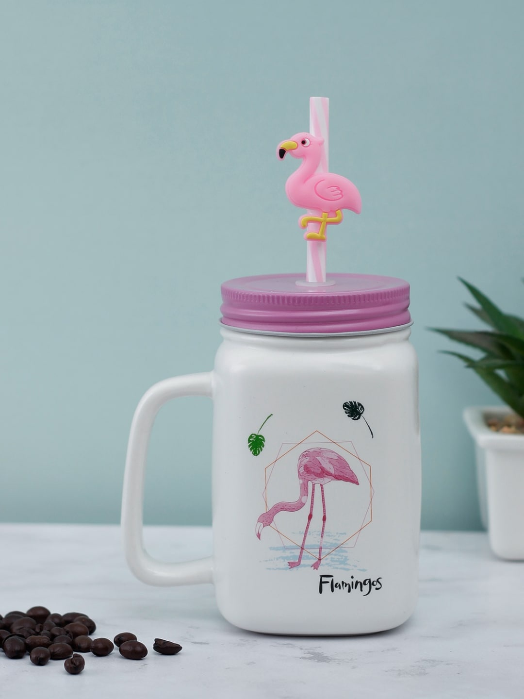 

A Vintage Affair- Home Decor White & Pink Printed Ceramic Mug