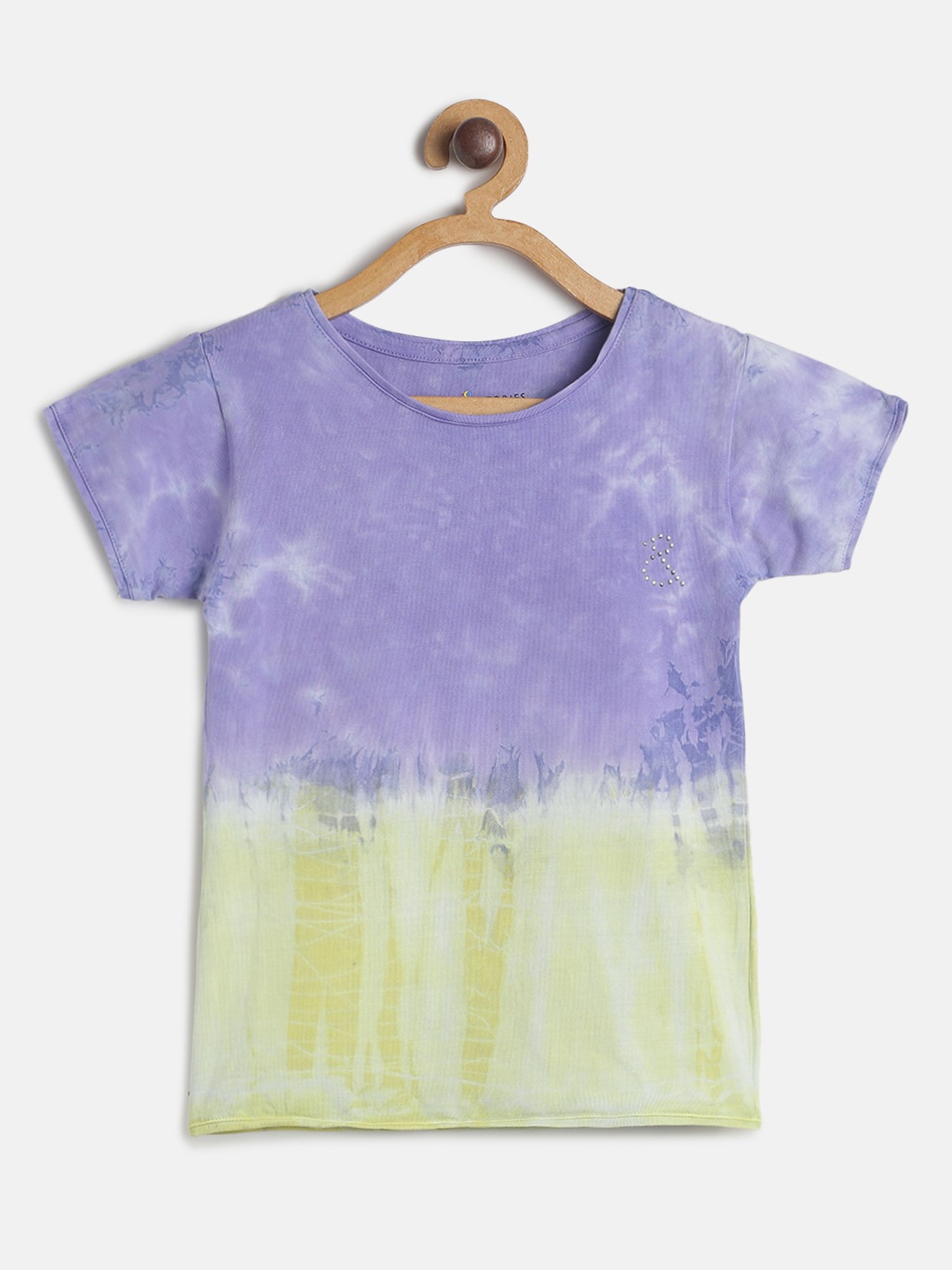 

TALES & STORIES Girls Purple Dyed Round Neck T-shirt