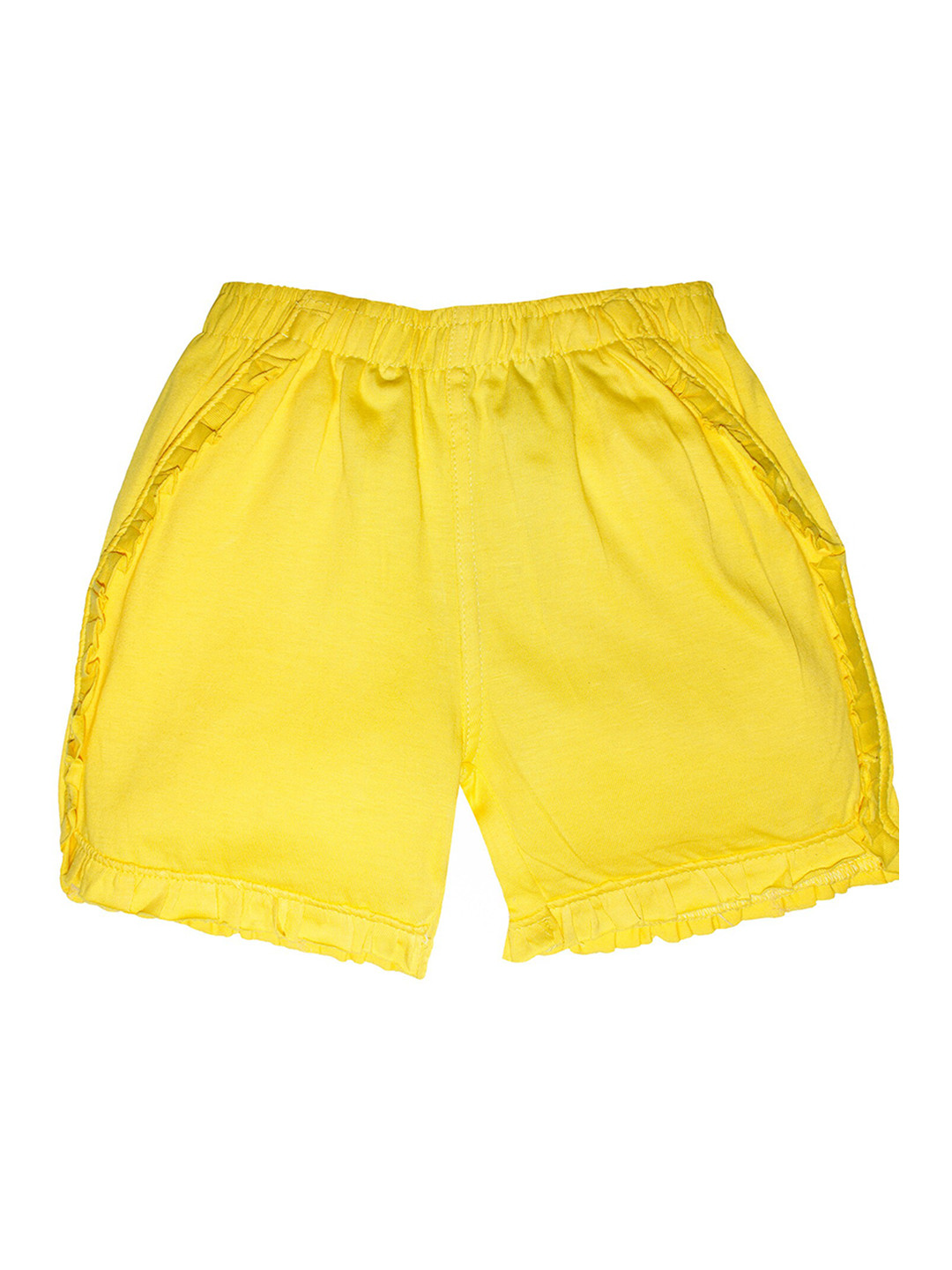 

KiddoPanti Girls Yellow Solid Regular Fit Hot Pants