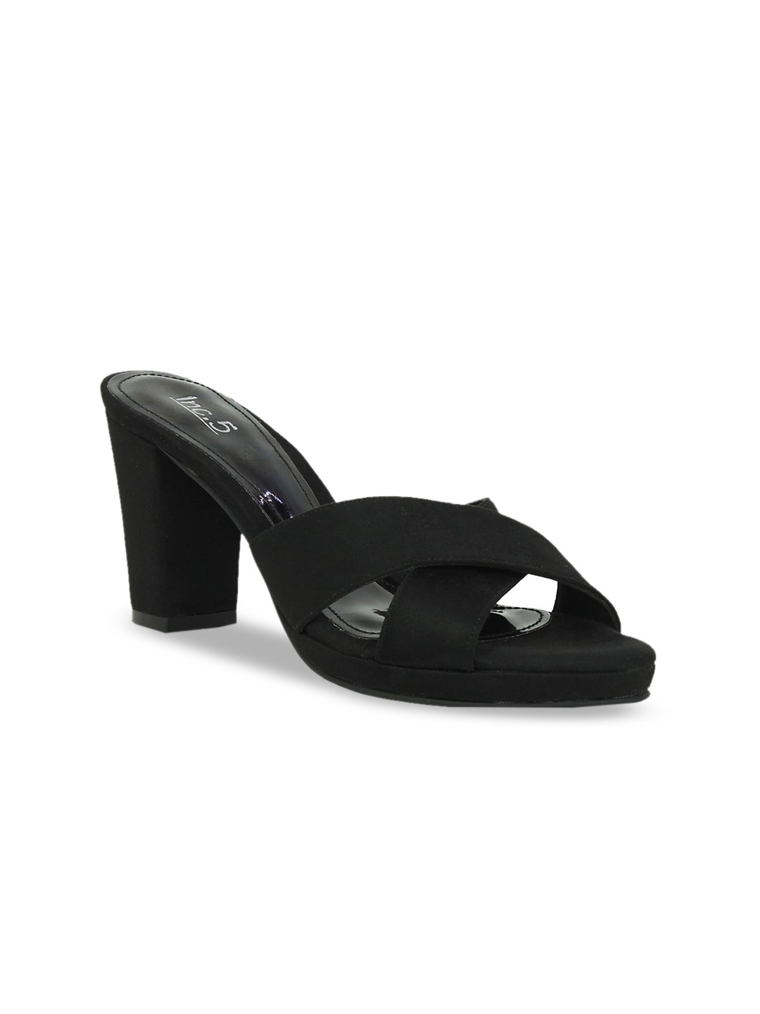 

Inc 5 Women Black Solid Block Heels