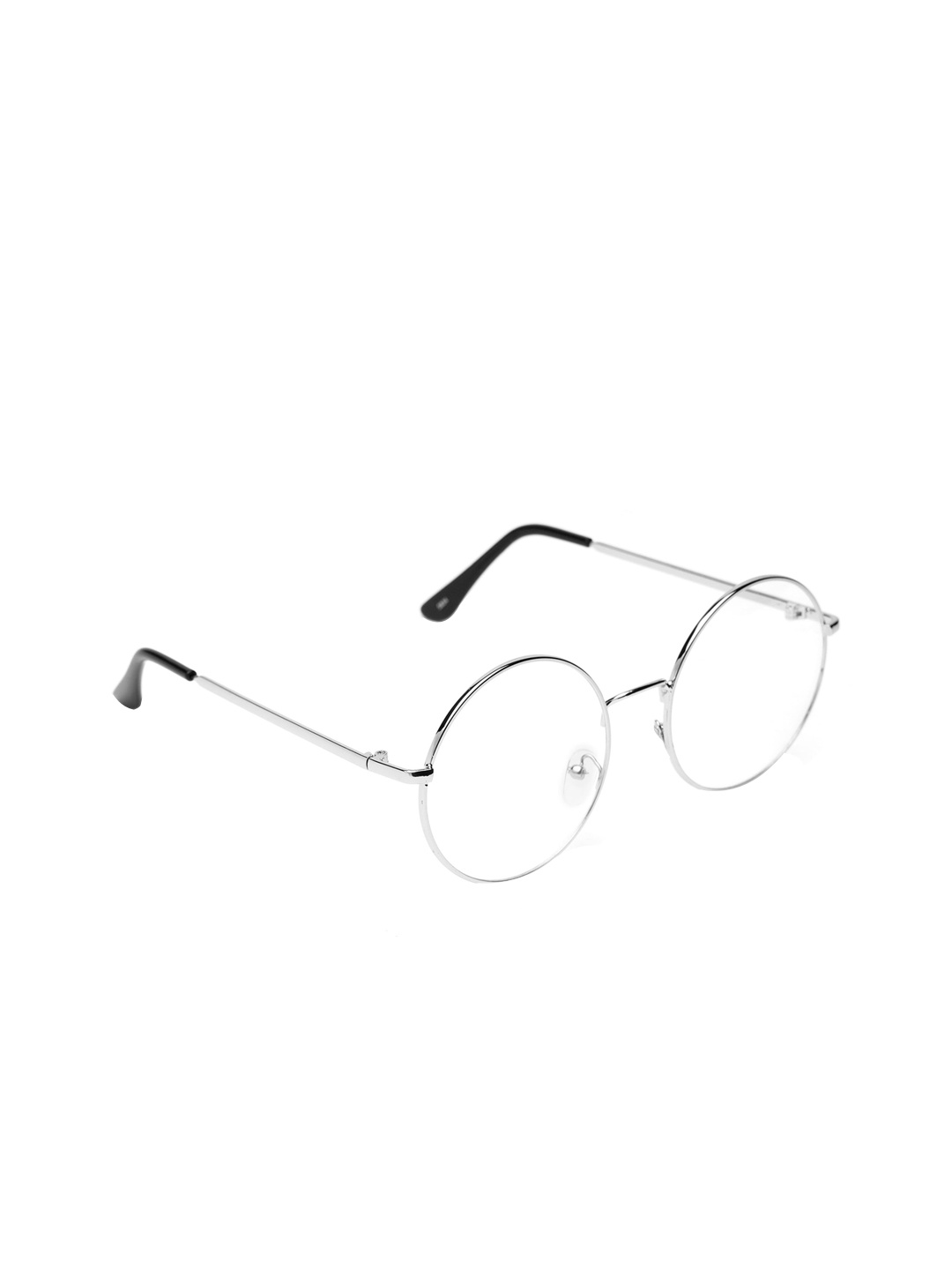 

FUZOKU Men Silver-Toned & Black Solid Full Rim Potter Round Frames FZKSS2020SG0144