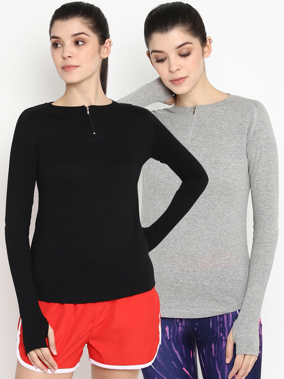 

appulse Women Multicoloured Solid Henley Neck T-shirt, Multi
